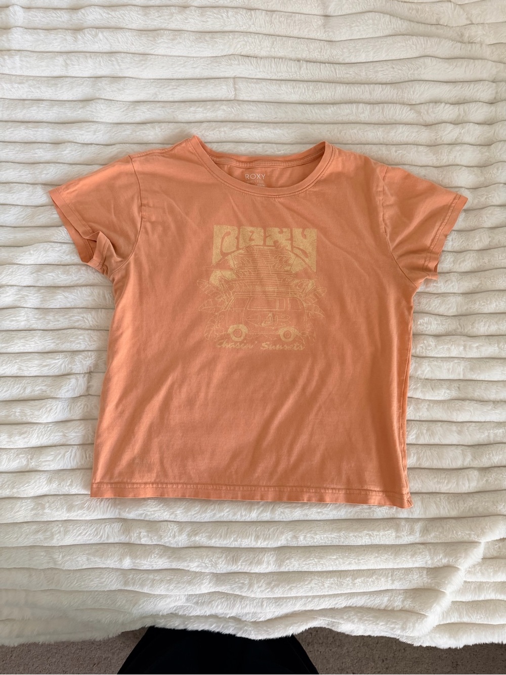 Roxy Peach-Orange Short Sleeve Graphic Tee